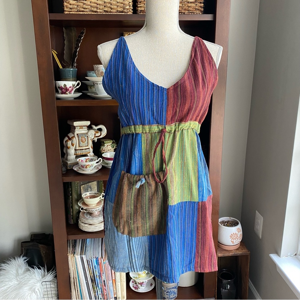 NWT Colorful Handmade Patchwork Sleeveless Top M/L EUC